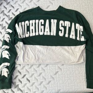 Vintage Green and White Long Sleeve Tee